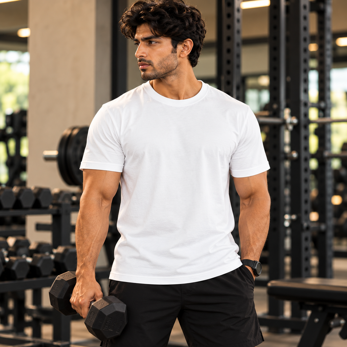 Beast – Men’s Stretch Gym T-Shirt – White
