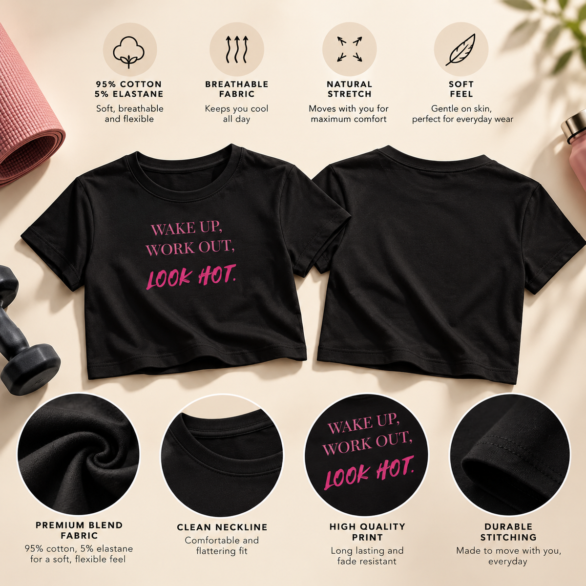 Look Hot – Women's Crop Top - Black