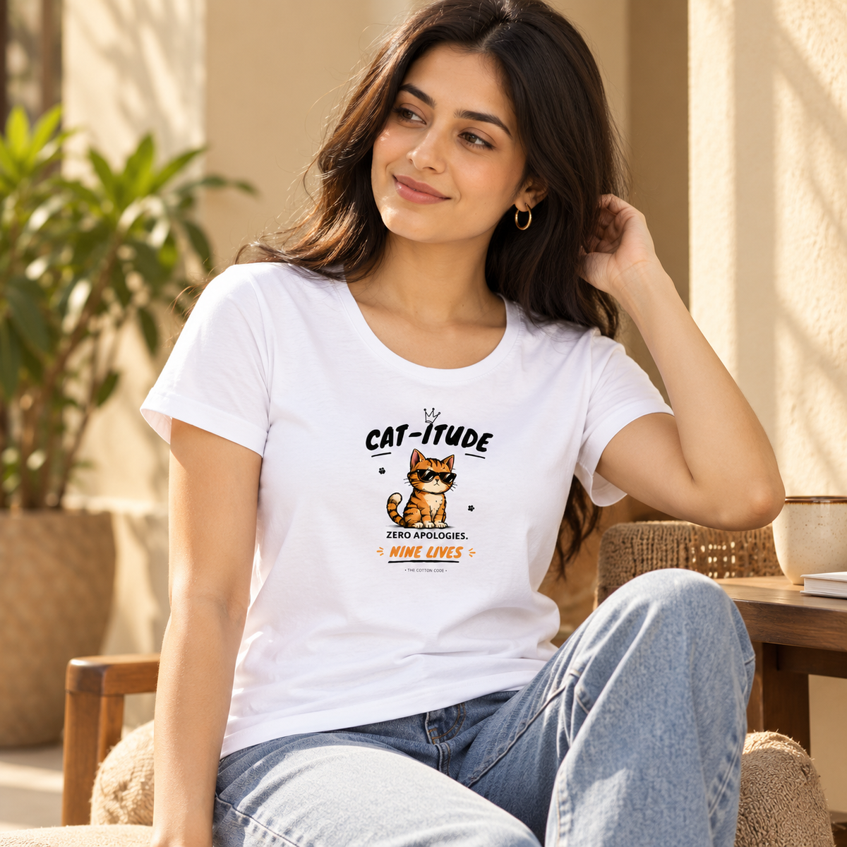 Catitude Nine Lives – Women's Classic T-Shirt - White