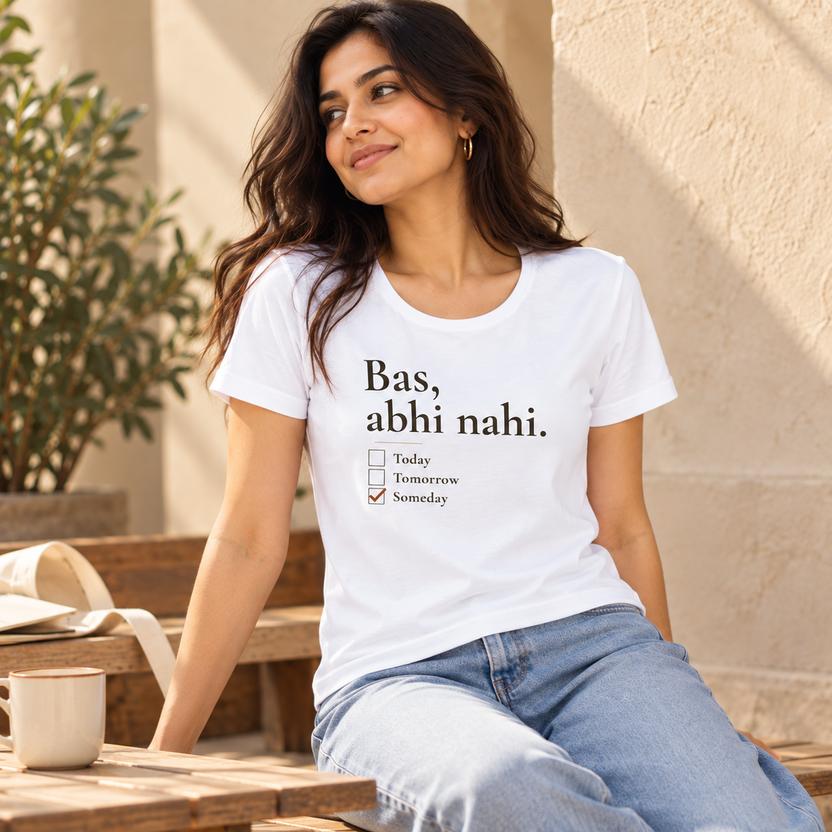 Bas Abhi Nahi – Women's Classic T-Shirt - White