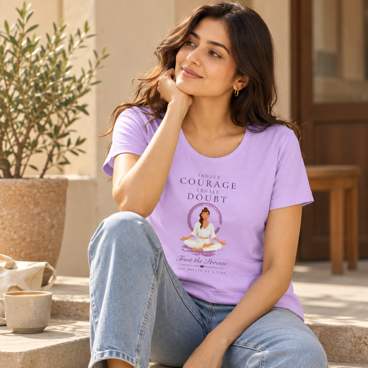 Inhale Courage – Women's Classic T-Shirt - Lavender