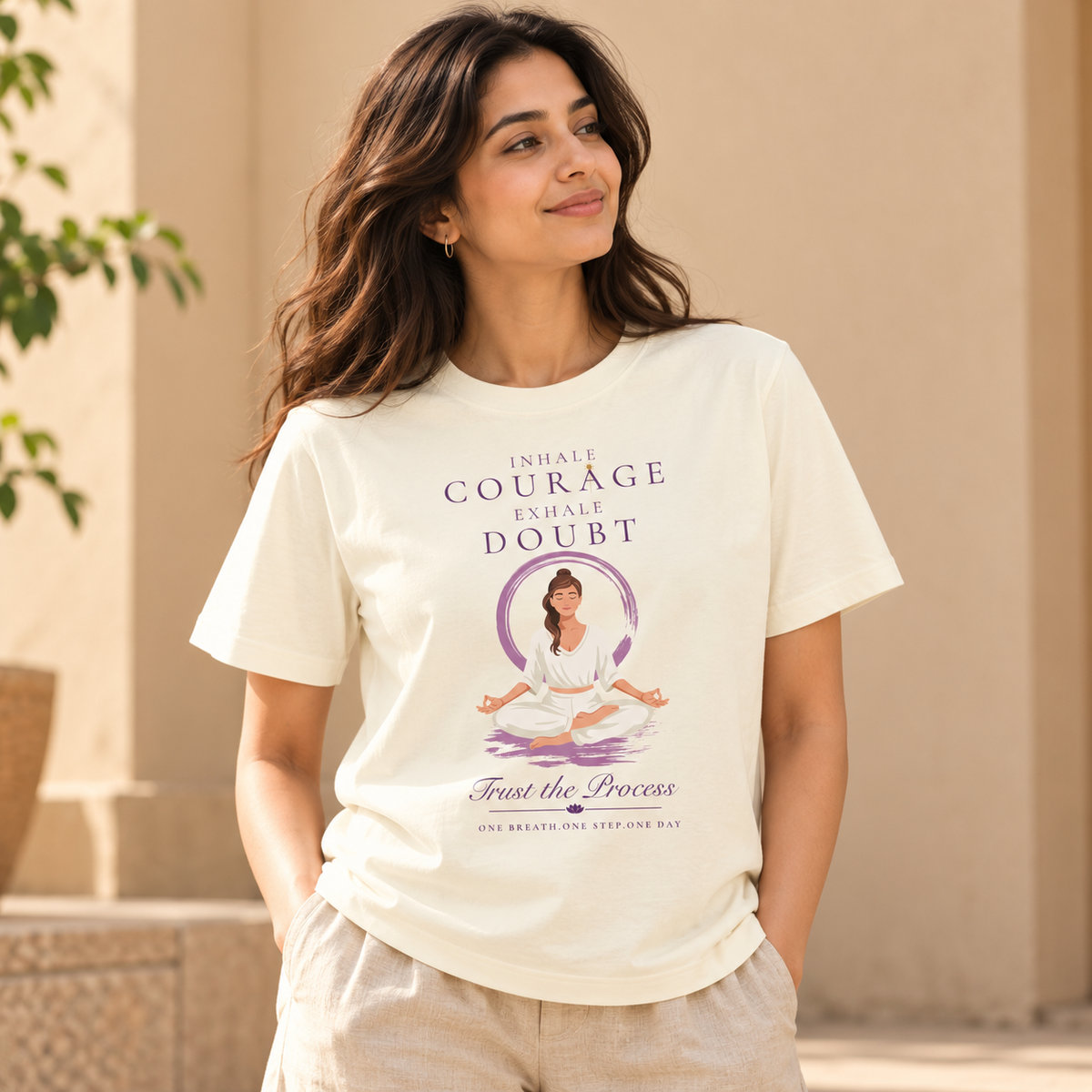 Inhale Courage – Women's Classic T-Shirt - Off White