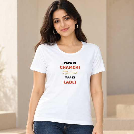 Papa Ki Chamchi – Women's Classic T-Shirt - White