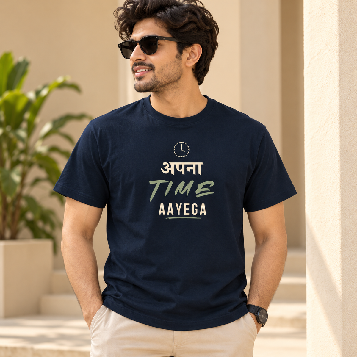 Apna Time Ayega – Men's T-Shirt - Navy Blue