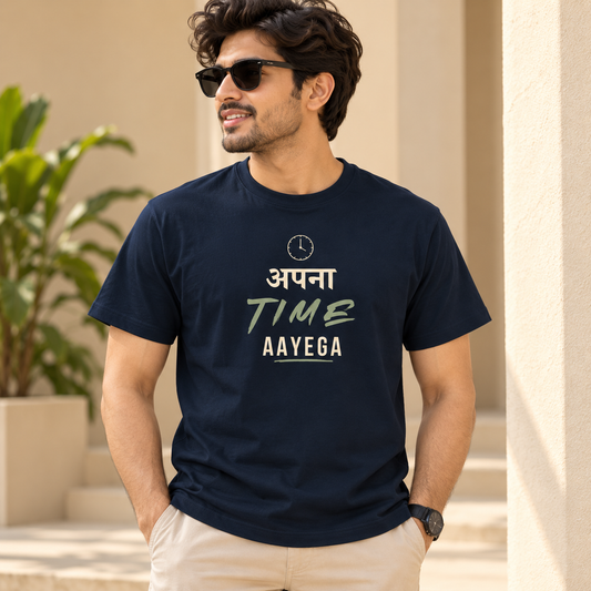 Apna Time Ayega – Men's T-Shirt - Navy Blue