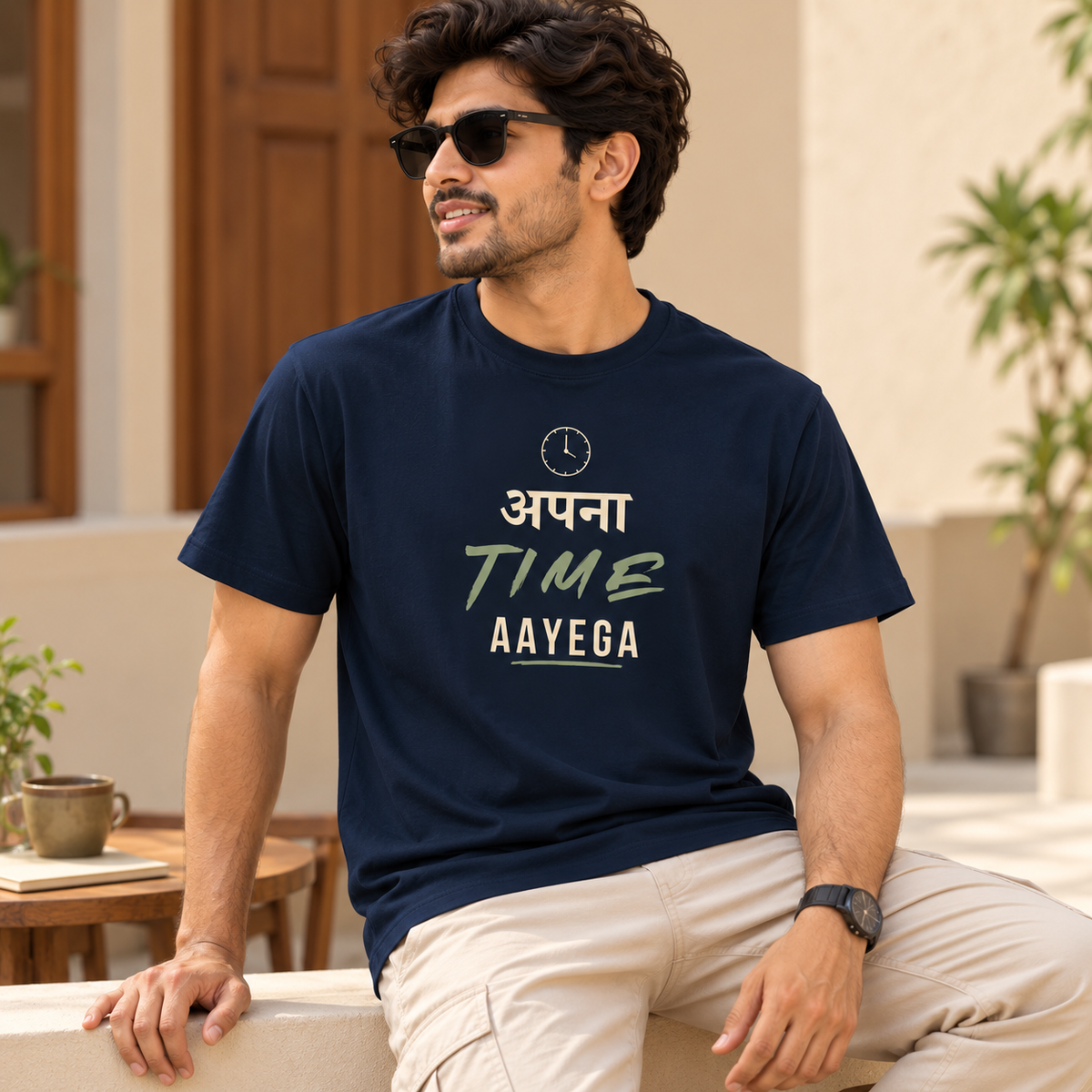 Apna Time Ayega – Men's T-Shirt - Navy Blue