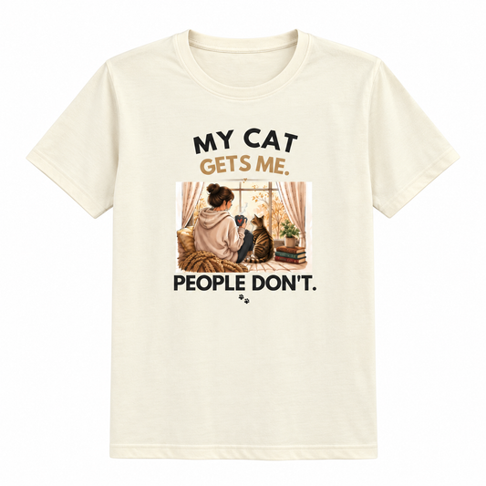 My Cat Gets Me – Women's T-Shirt - Off White