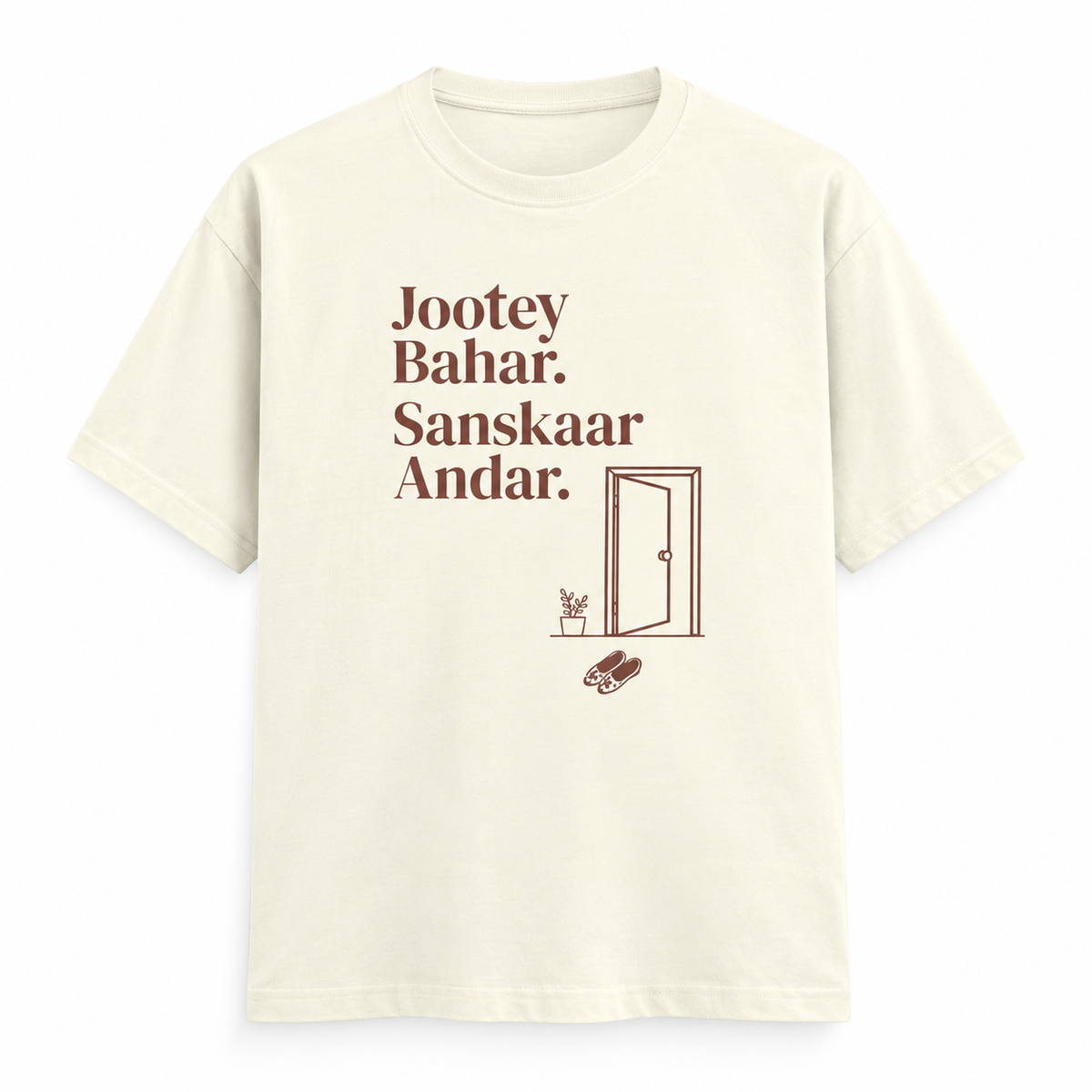 Jootey Bahar – Stacked Print T-Shirt – Off White