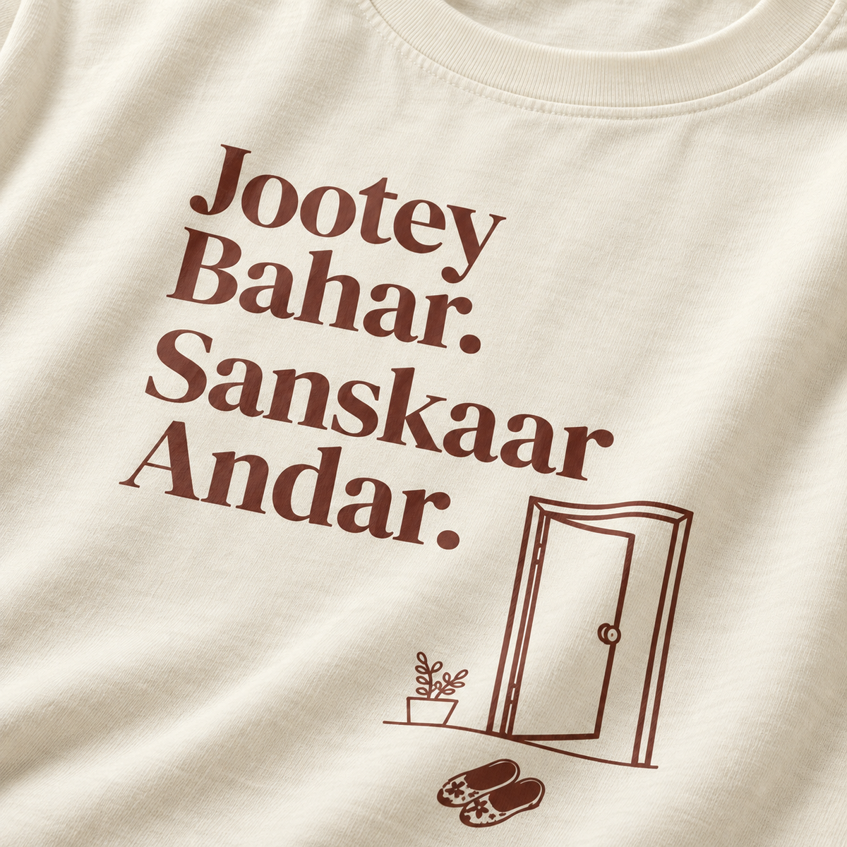 Jootey Bahar – Stacked Print T-Shirt – Off White