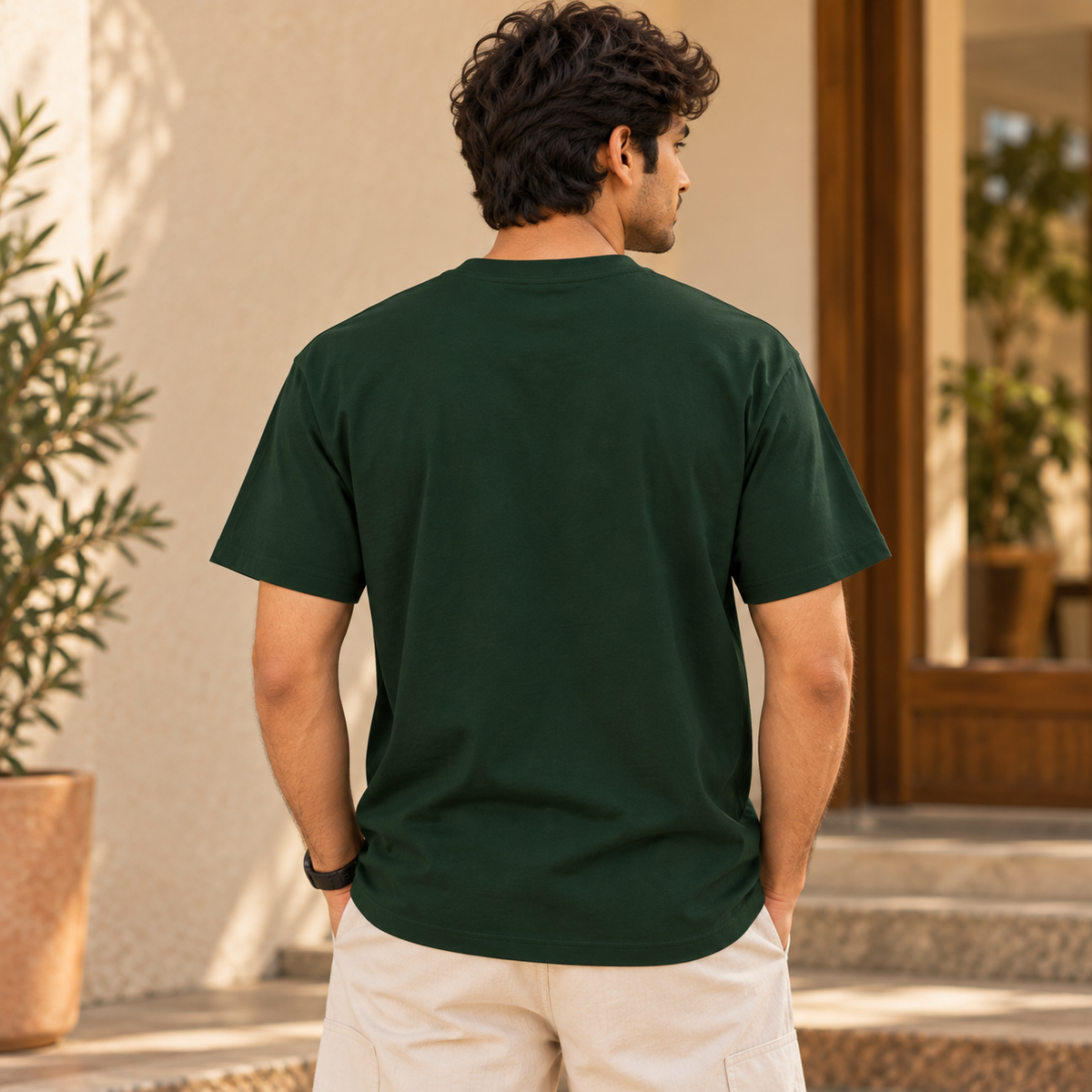 Bhai Chal – Men's T-Shirt – Bottle Green