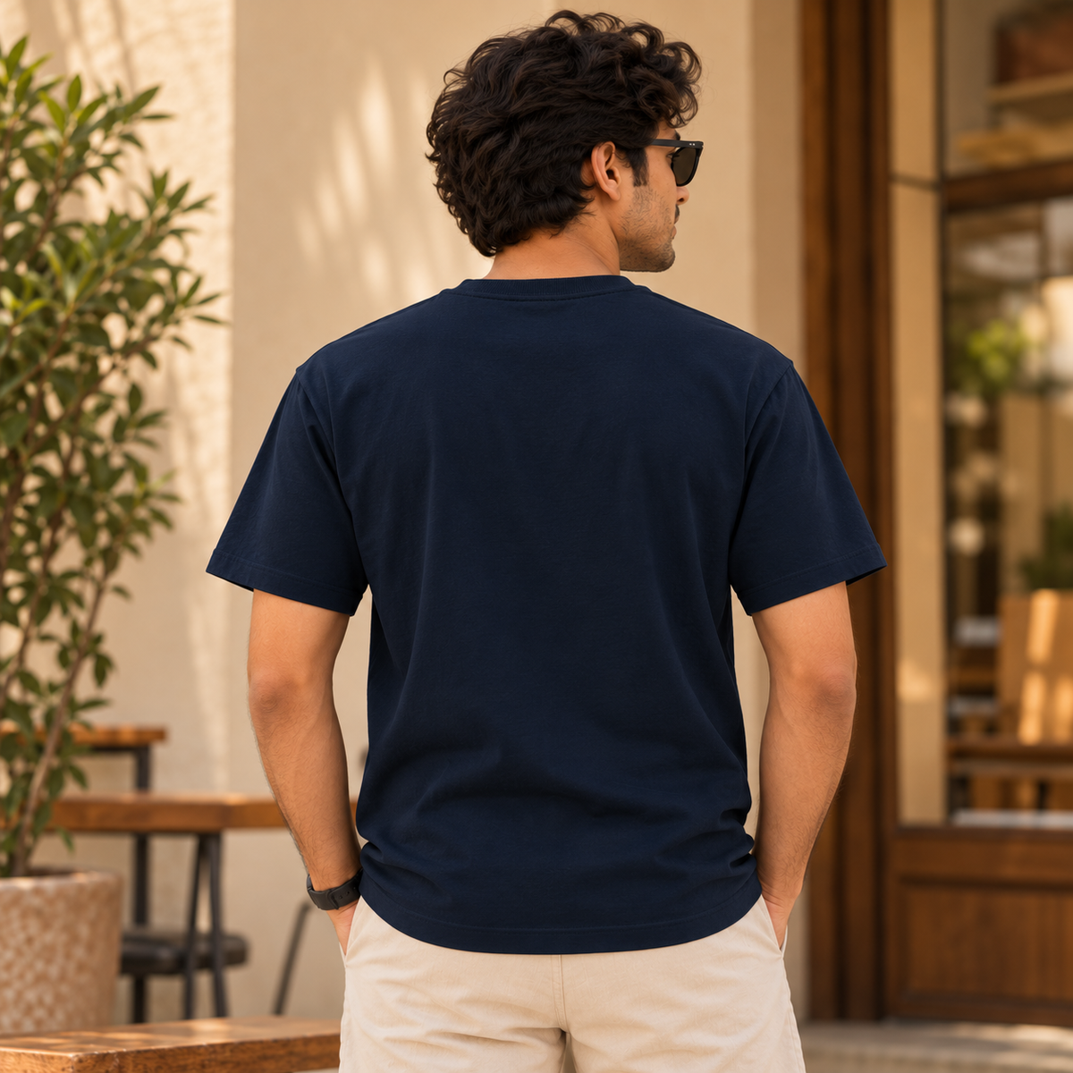 Bhai Chal – Men's T-Shirt – Navy Blue
