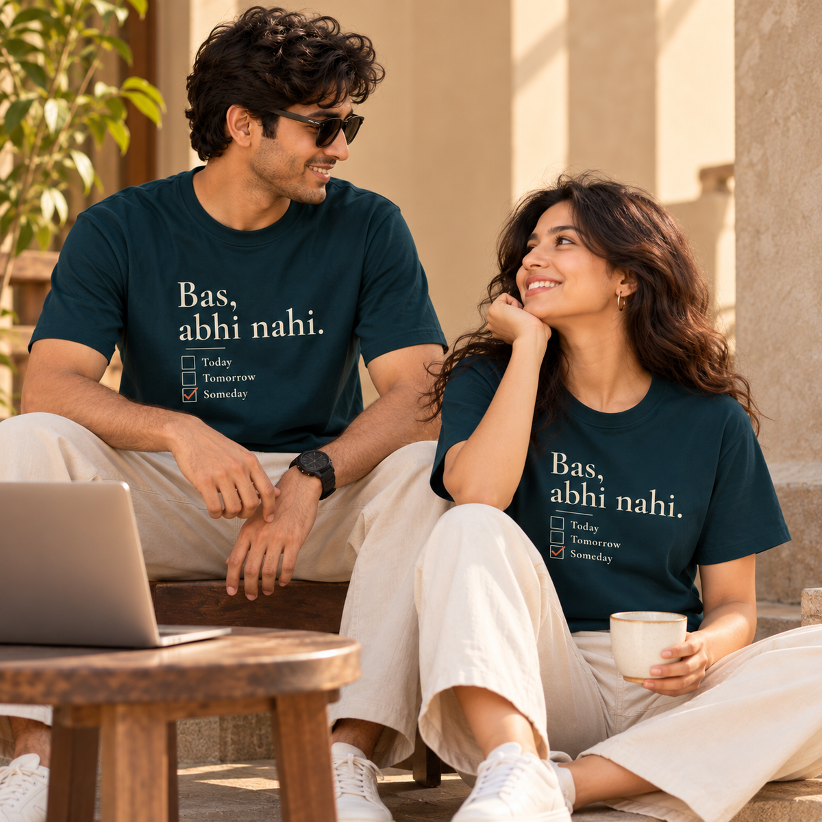 Bas Abhi Nahi – Unisex T-Shirt – Petrol Blue