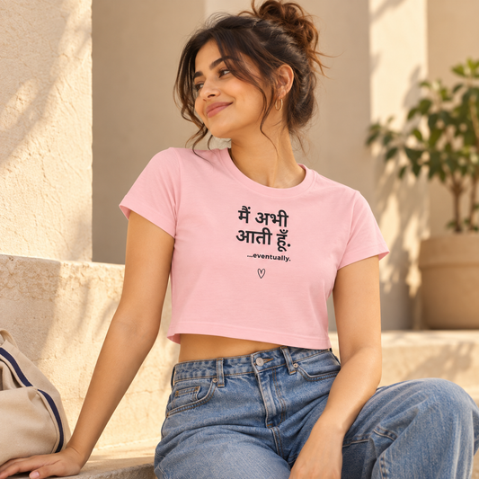 Aati Hoon – Women's Crop Top – Light Baby Pink