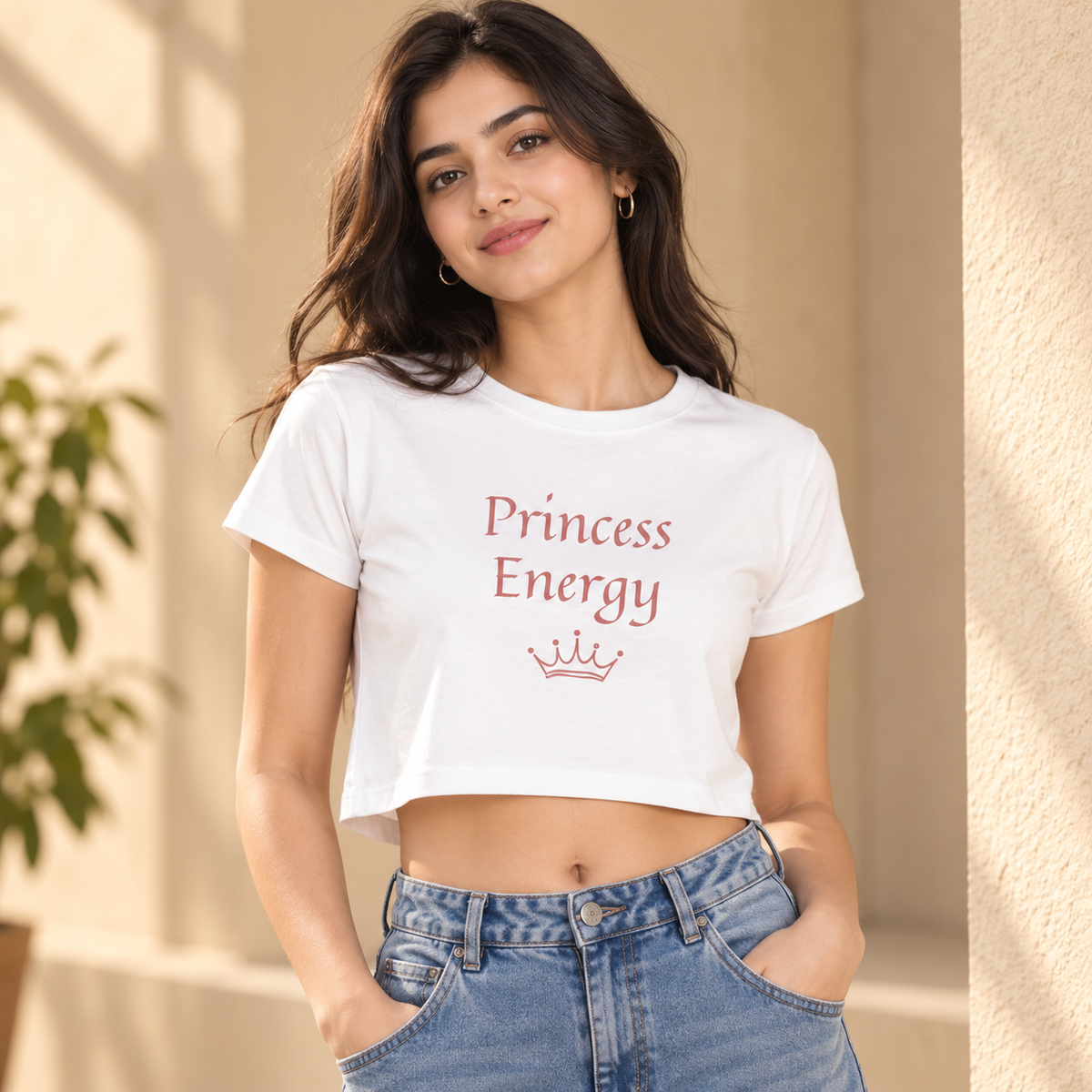 Princess Energy – Women’s Crop Top – White