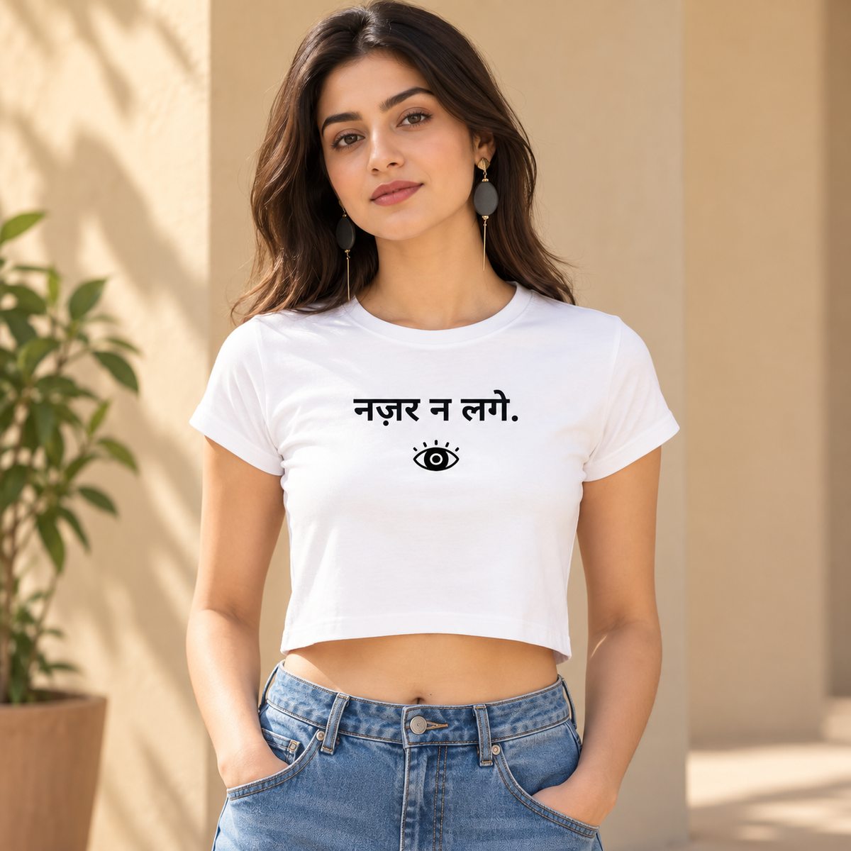 Nazar – Women’s Crop Top – White