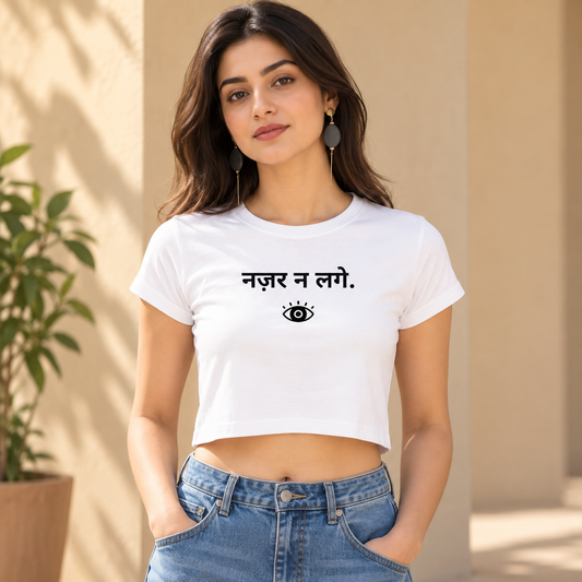 Nazar – Women’s Crop Top – White