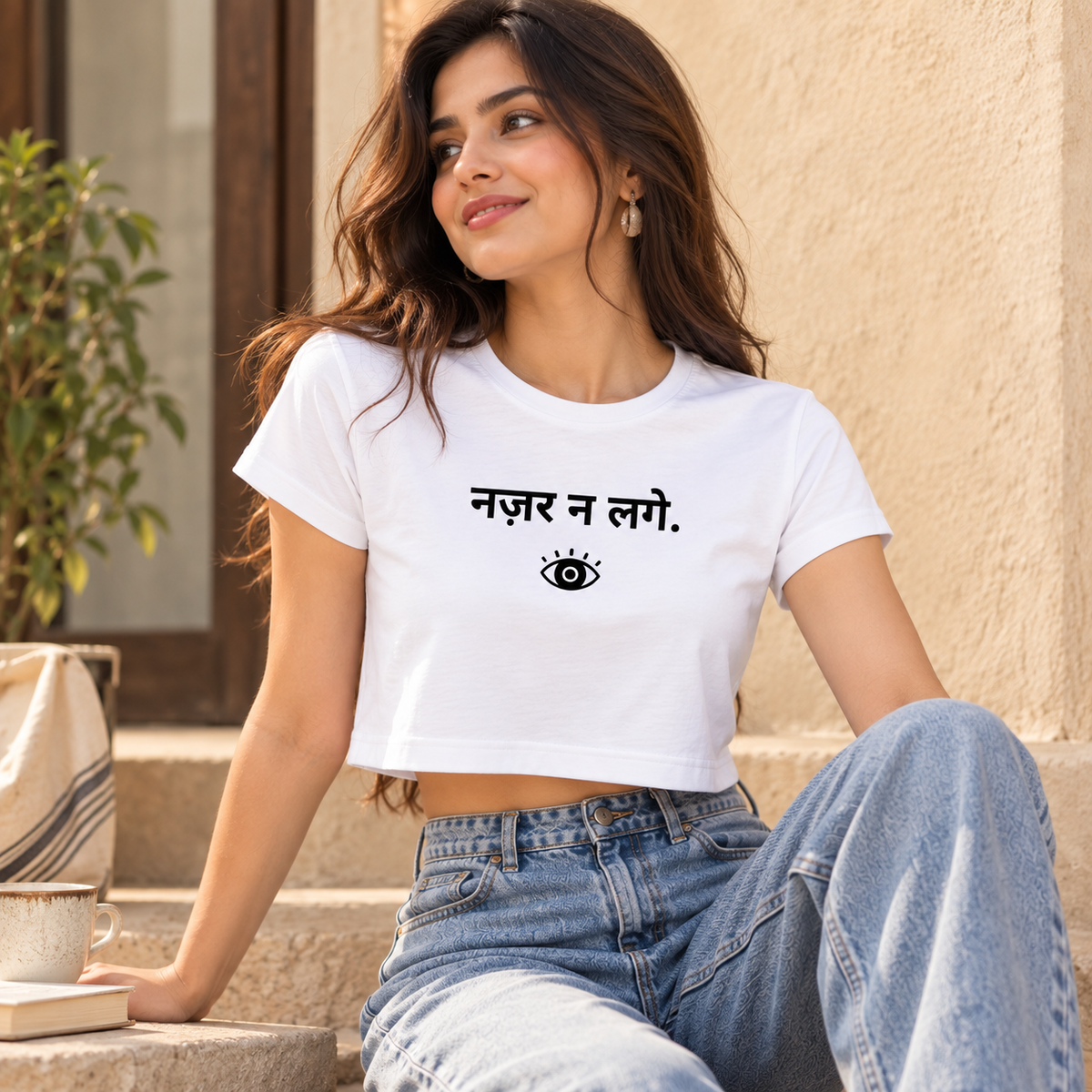 Nazar – Women’s Crop Top – White