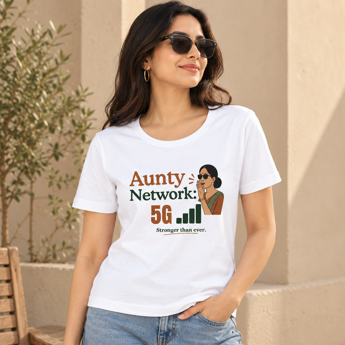 Aunty Network – Women's Classic T-Shirt - White