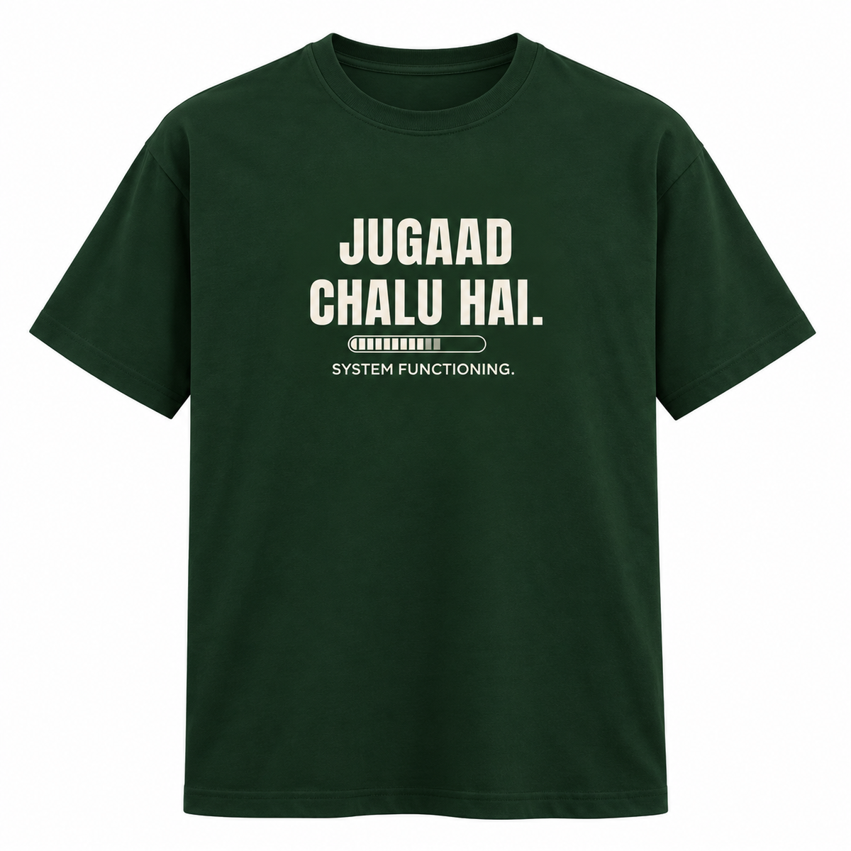 Jugaad Chalu – Men's T-Shirt – Bottle Green