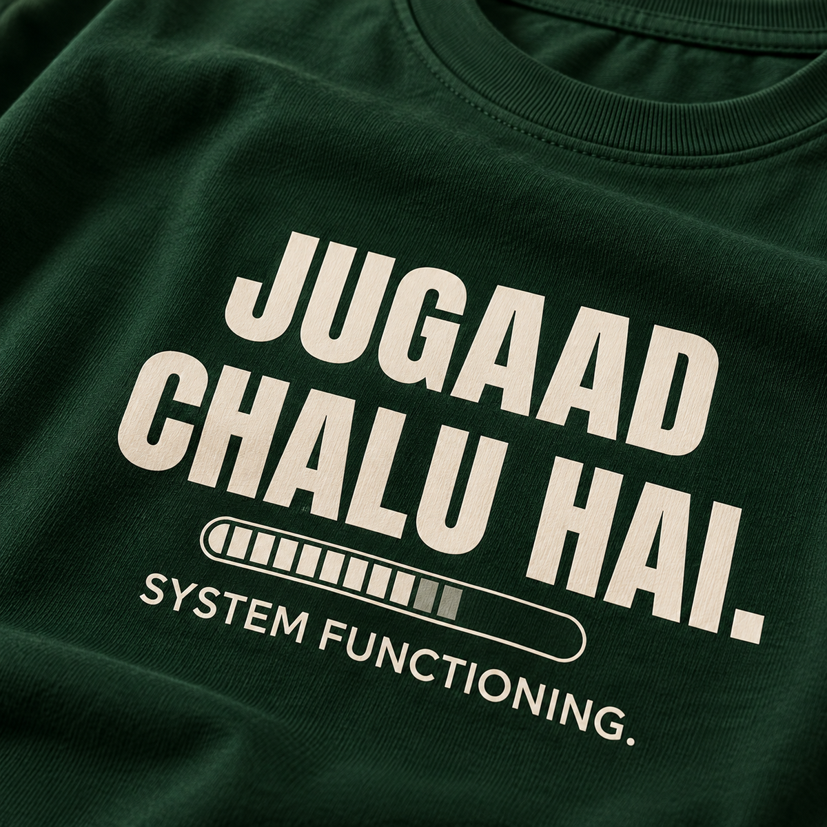 Jugaad Chalu – Men's T-Shirt – Bottle Green