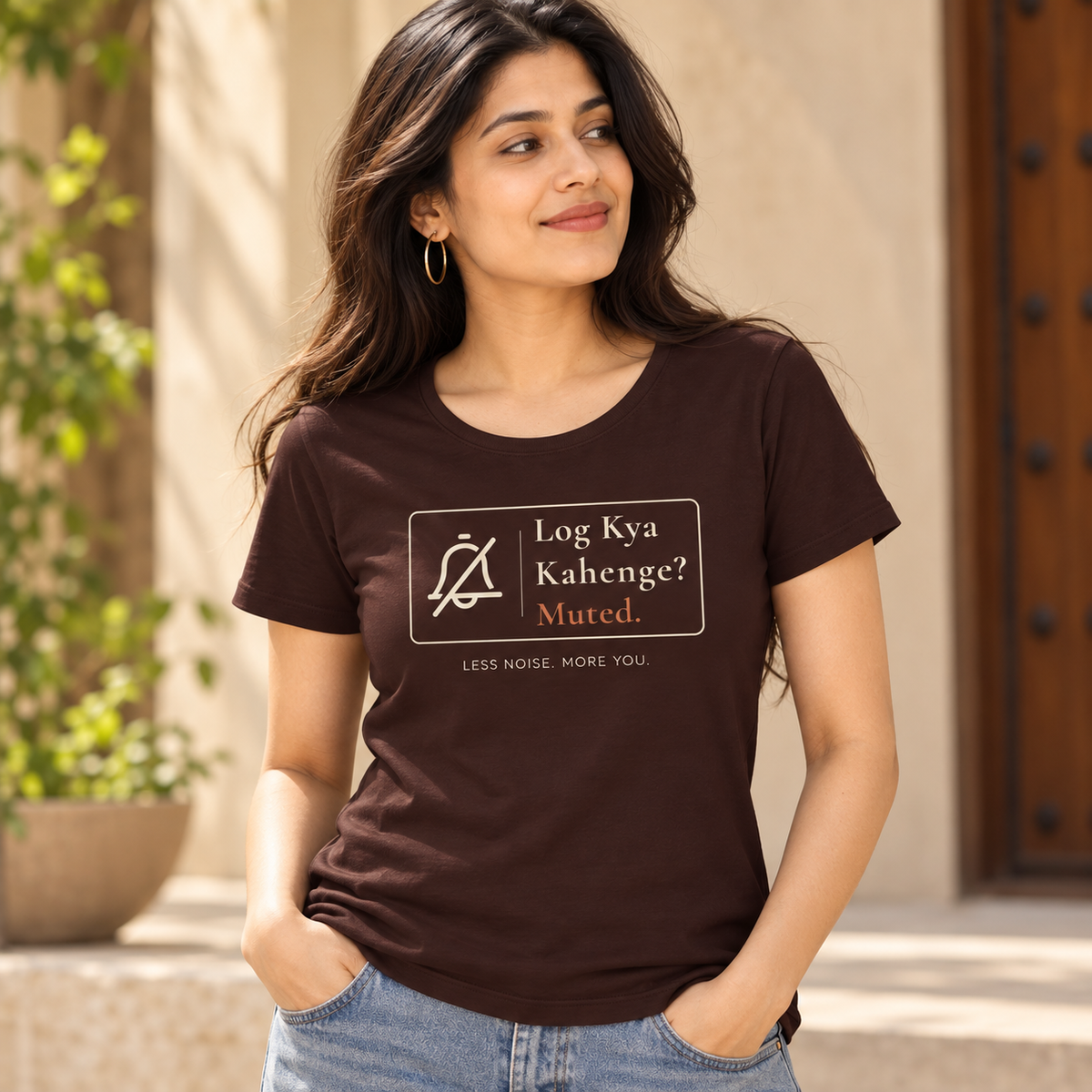 Log Kya Kahenge – Women's Classic T-Shirt - Coffee Brown