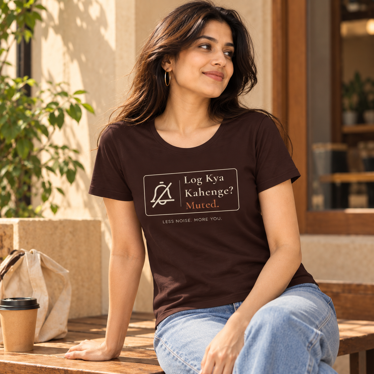 Log Kya Kahenge – Women's Classic T-Shirt - Coffee Brown