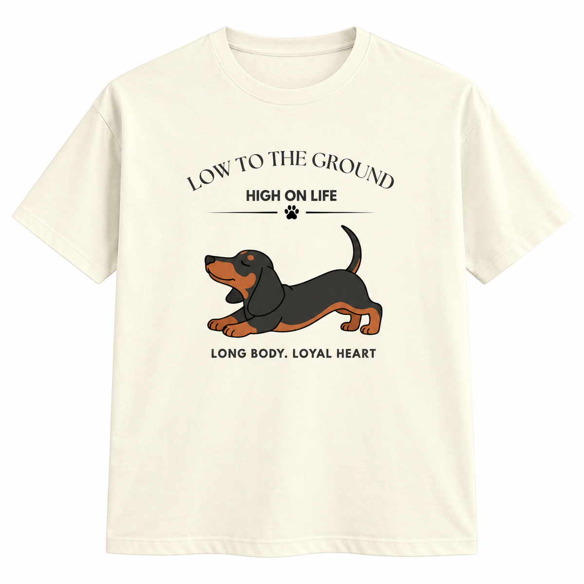 Dachshund – High on Life – Unisex Classic T-Shirt – Off White