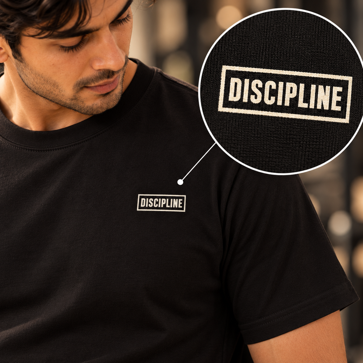 Don’t Wish. Work For It. – Men’s Gym T-Shirt (Front & Back Print) – Black