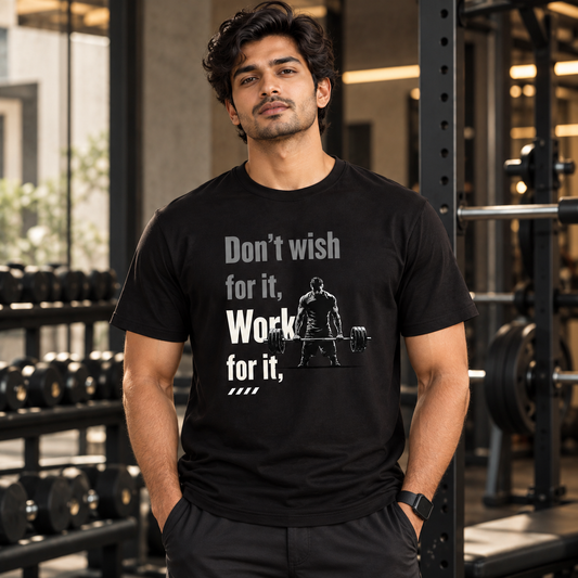 Don’t Wish. Work For It. – Men's T-Shirt - Black