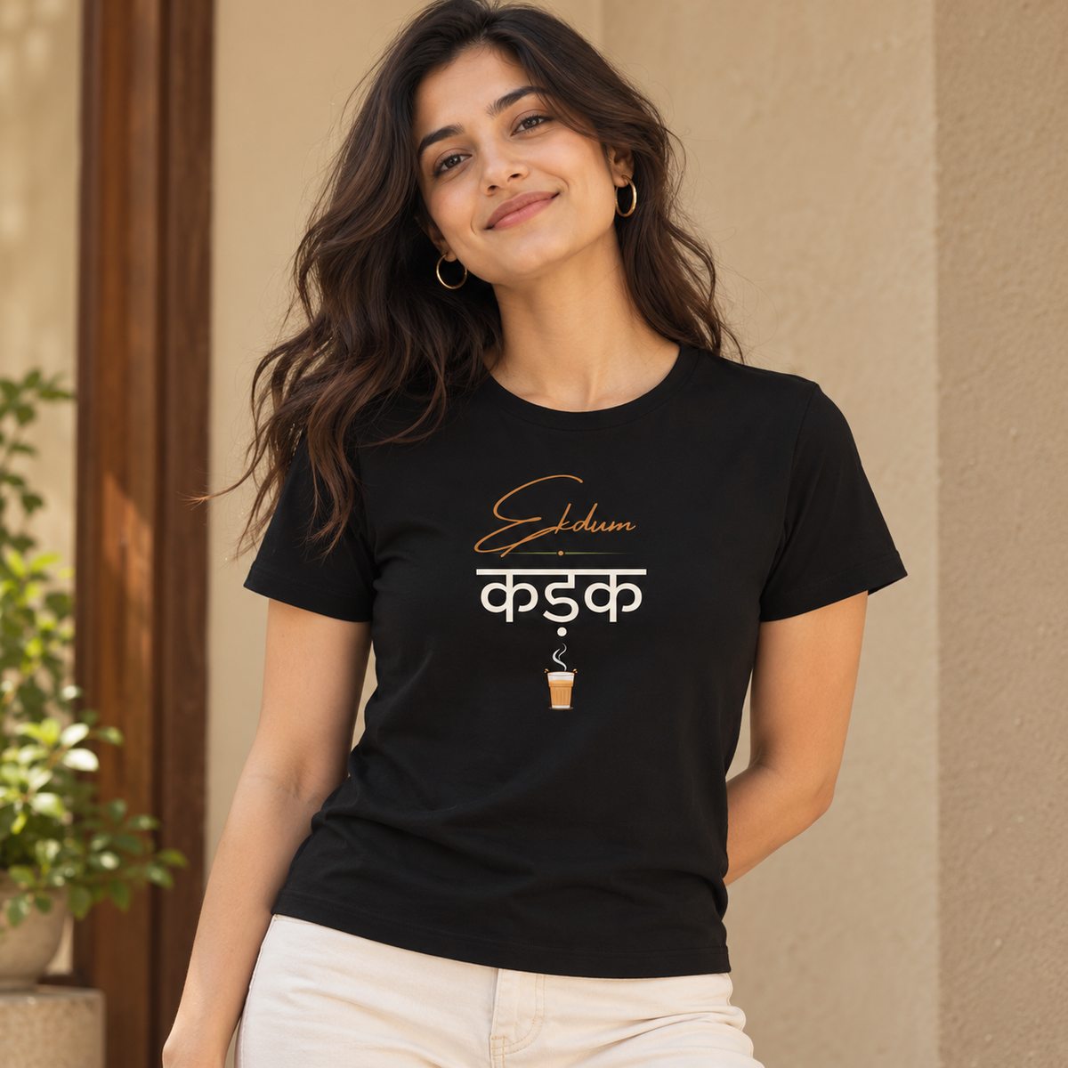 Ek Dum Kadak Chai – Women's Classic T-Shirt - Black