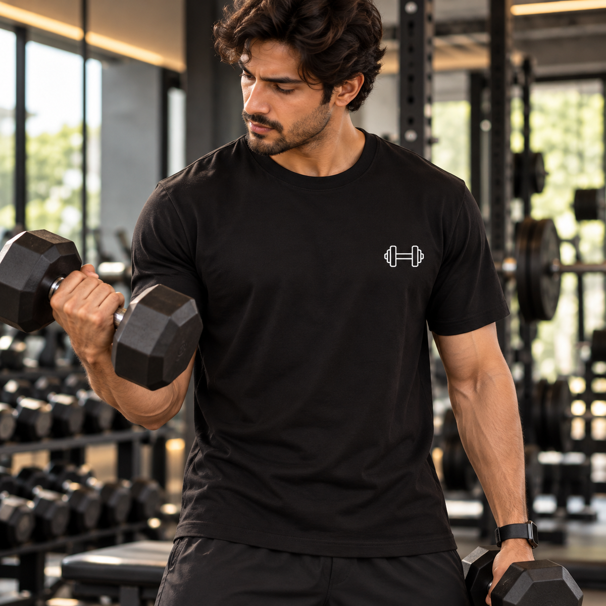 Train The Quit – Front & Back Men's Workout T-Shirt - Black