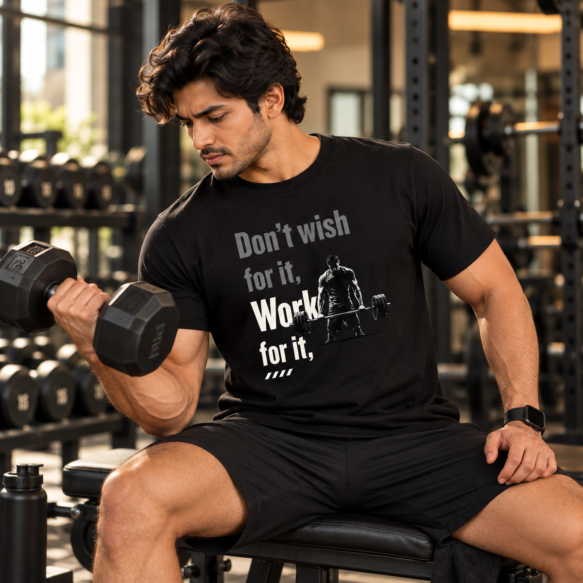 Don’t Wish. Work For It. – Men's T-Shirt - Black