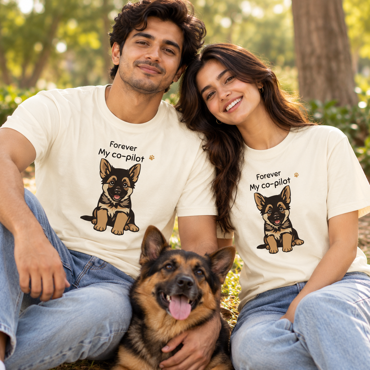 German Shepherd – My Co-Pilot – Unisex Classic T-Shirt – Off White