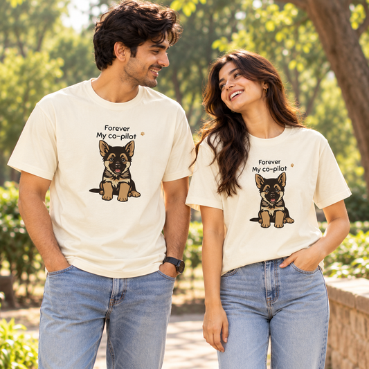German Shepherd – My Co-Pilot – Unisex Classic T-Shirt – Off White