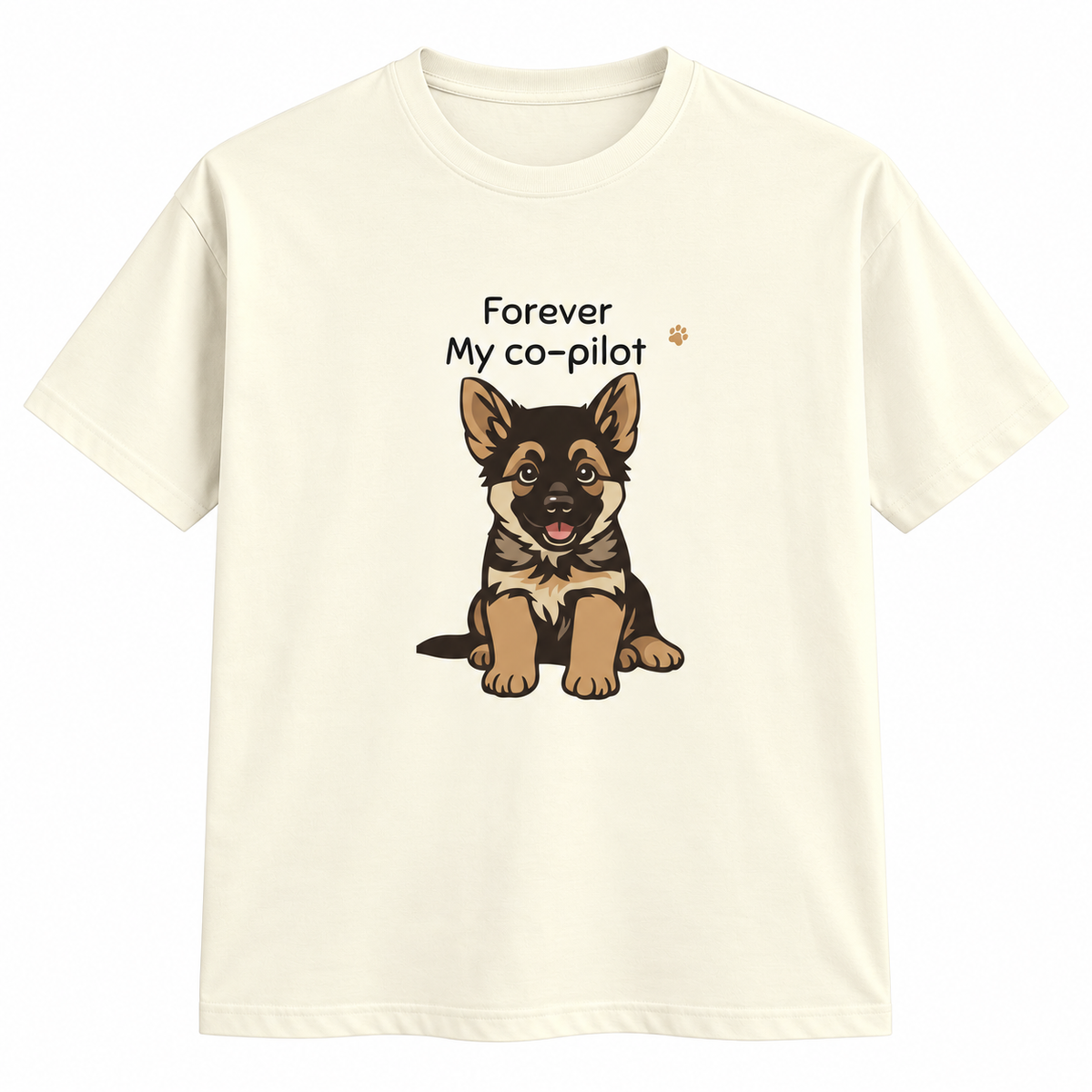 German Shepherd – My Co-Pilot – Unisex Classic T-Shirt – Off White