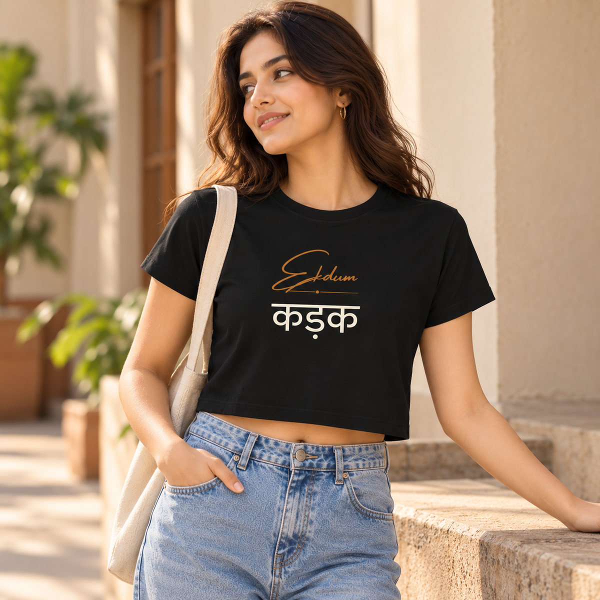 Ek Dum Kadak – Women's Crop Top - Black