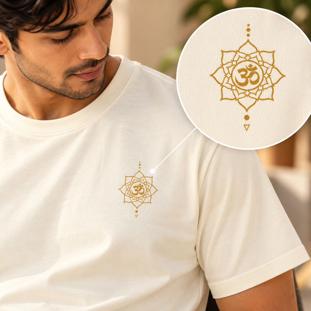 OM Lotus Mandala – Unisex Classic T-Shirt - Off White