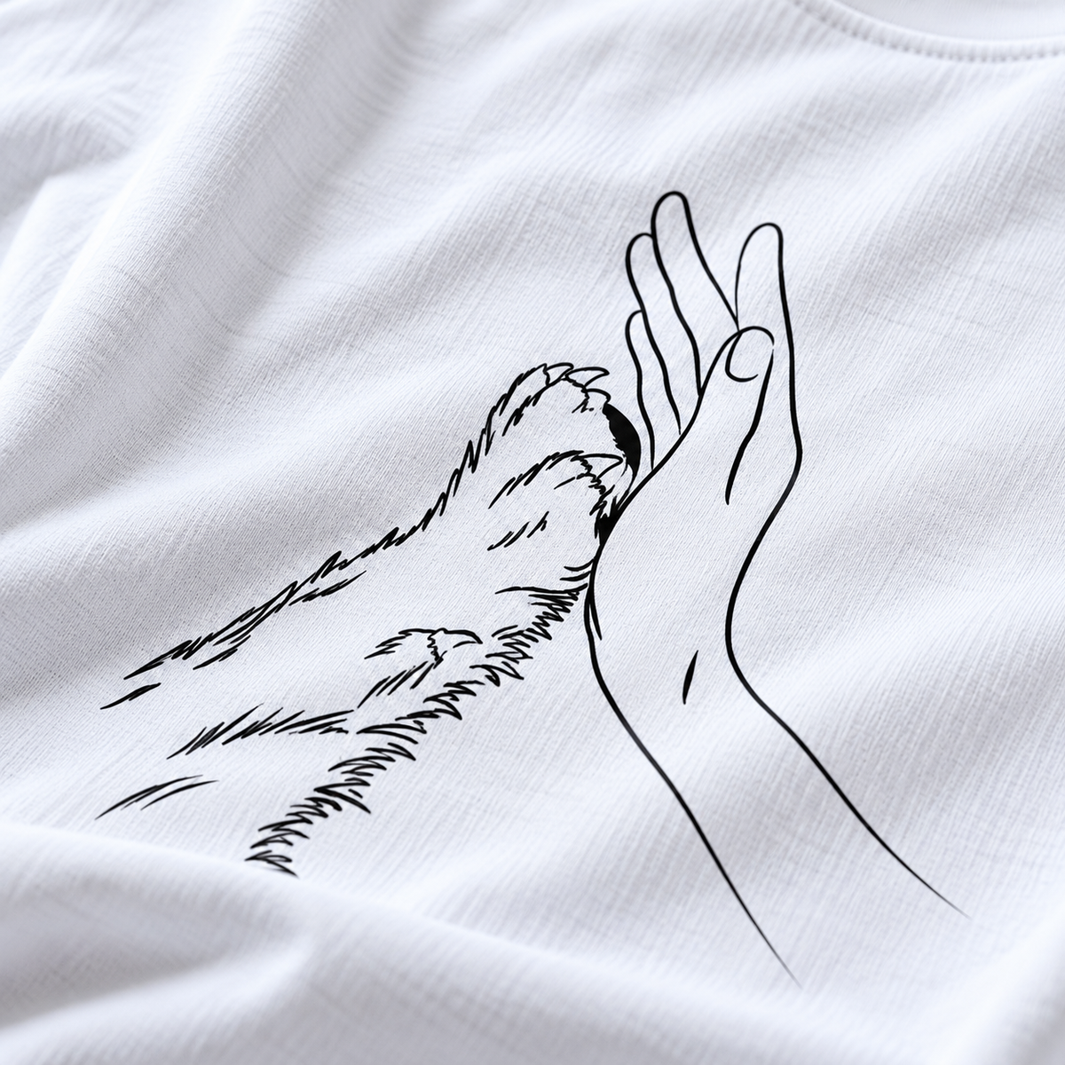 Paw Handshake – Unisex Classic T-Shirt - White