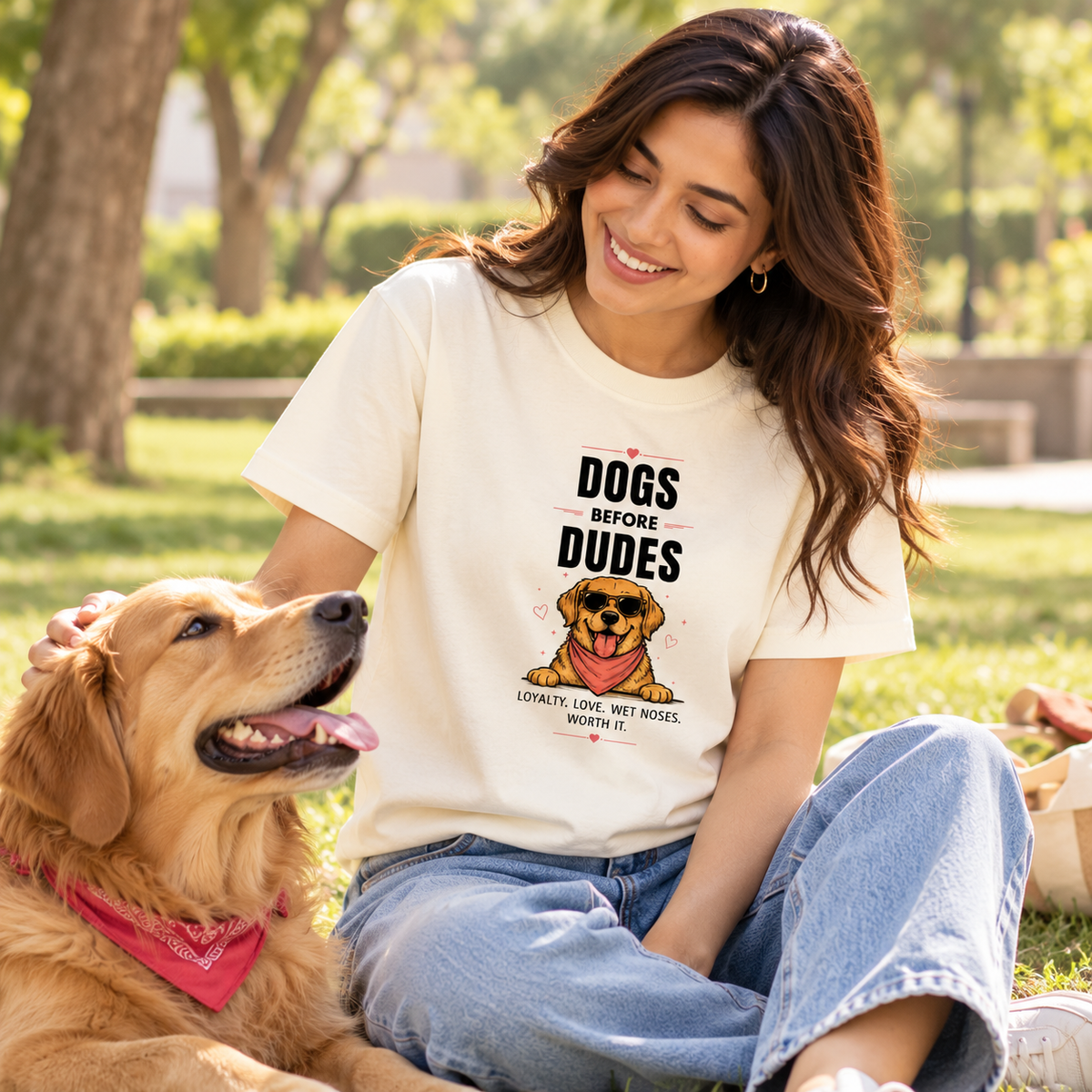 Dogs Before Dudes – Unisex Classic T-Shirt – Off White
