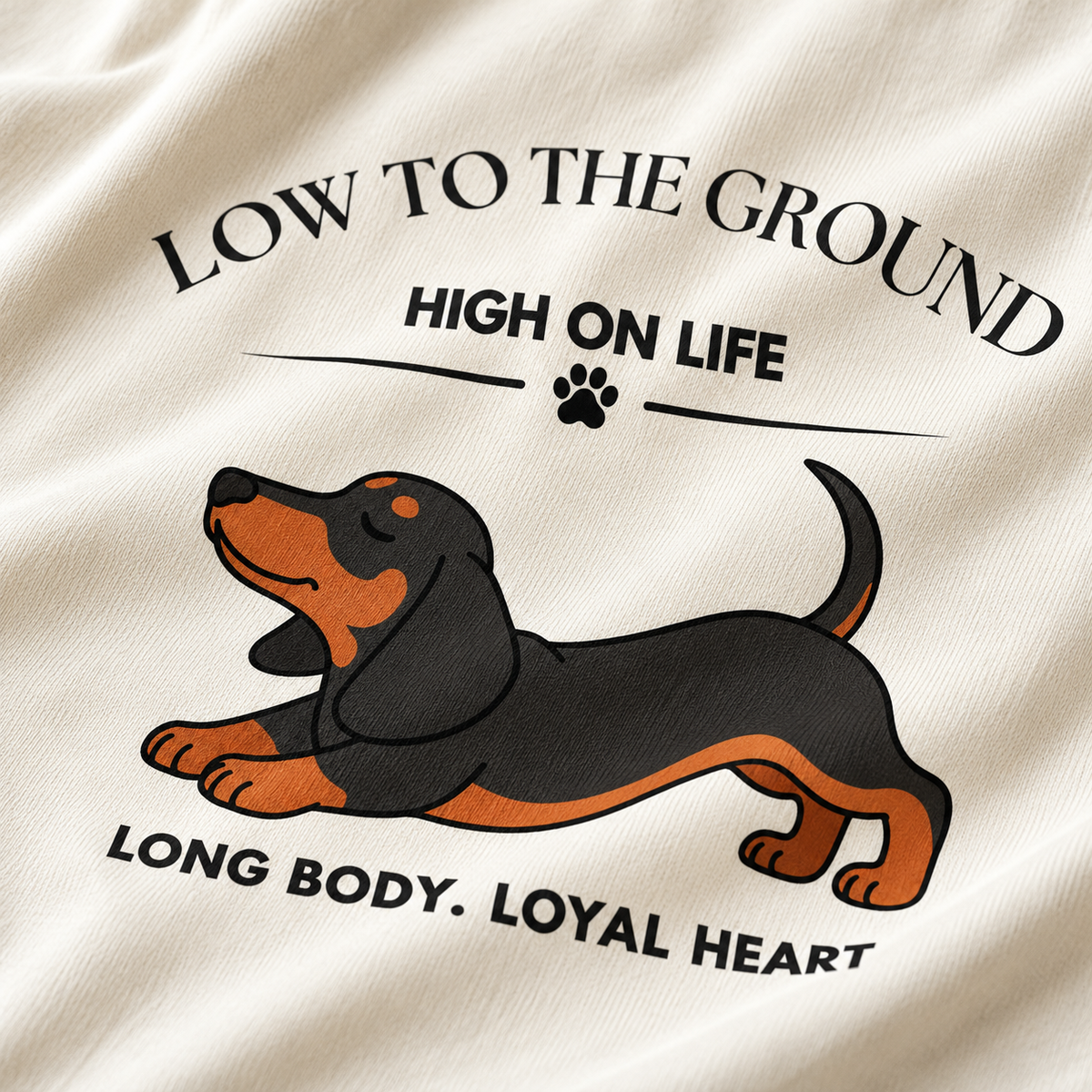 Dachshund – High on Life – Unisex Classic T-Shirt – Off White