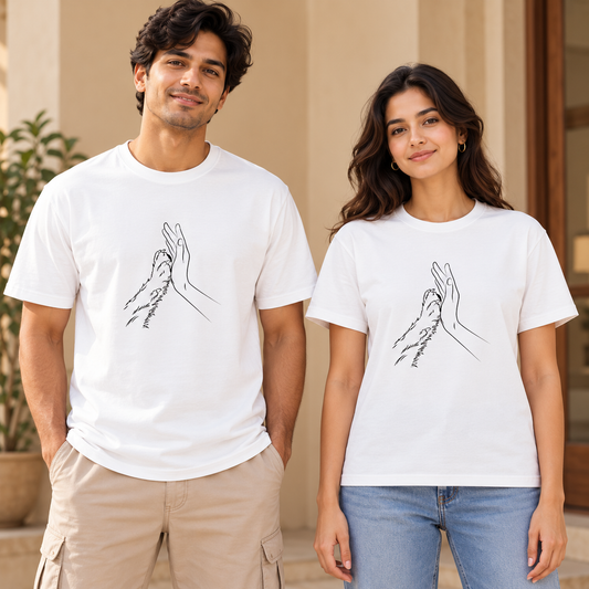 Paw Handshake – Unisex Classic T-Shirt - White