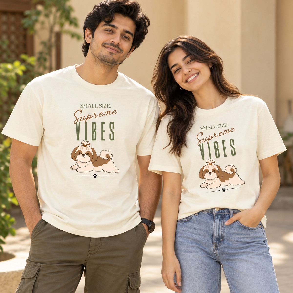 Shih Tzu Vibes – Unisex Classic T-Shirt – Off White