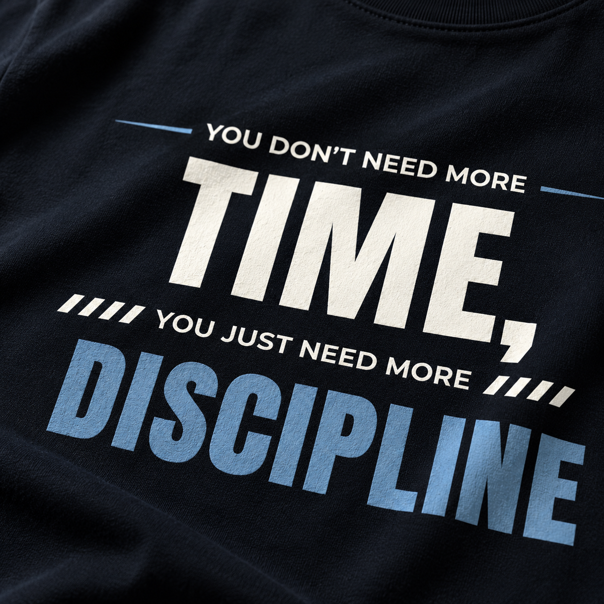 Time Discipline – Men’s Stretch Gym T-Shirt – Navy Blue