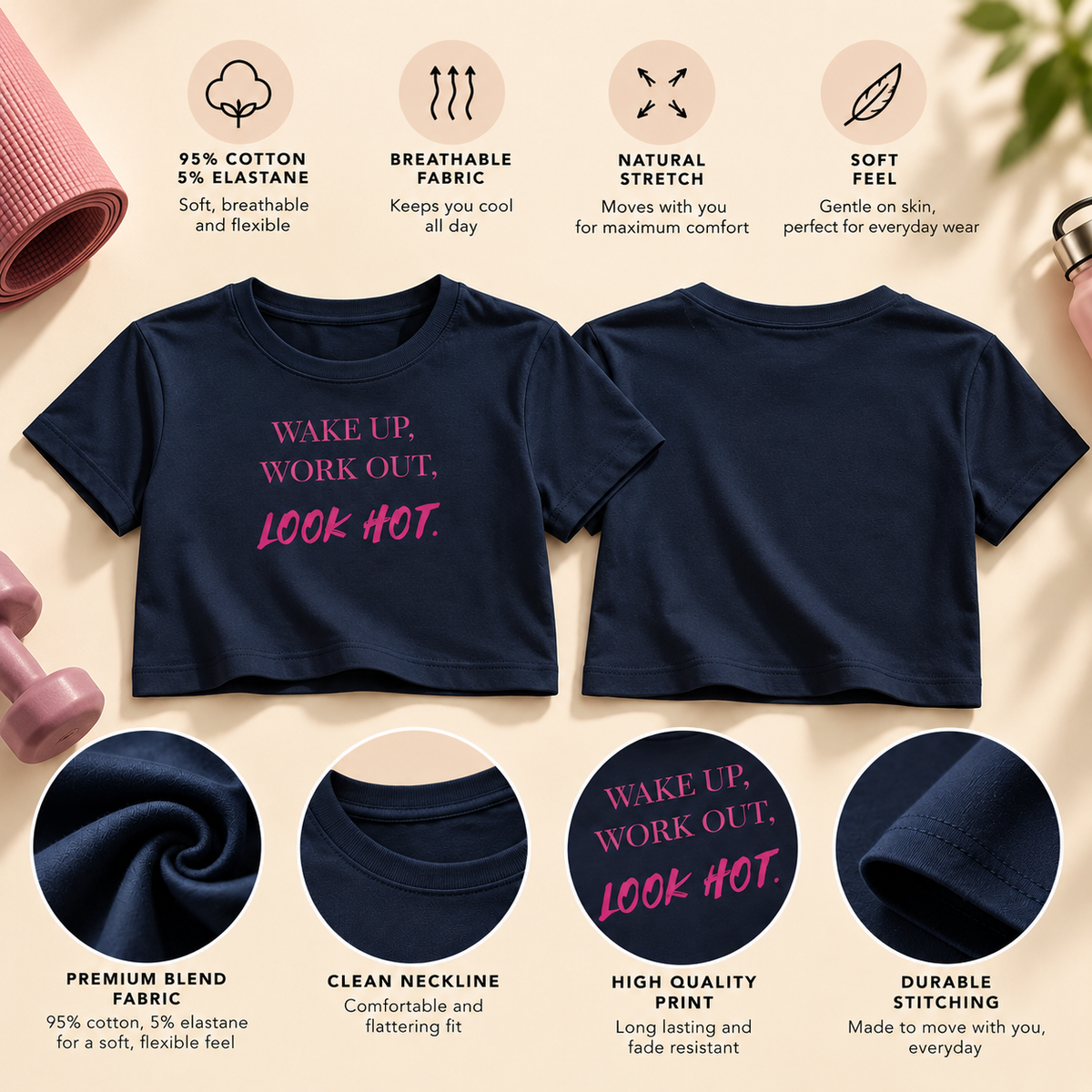 Look Hot – Women's Crop Top - Navy Blue