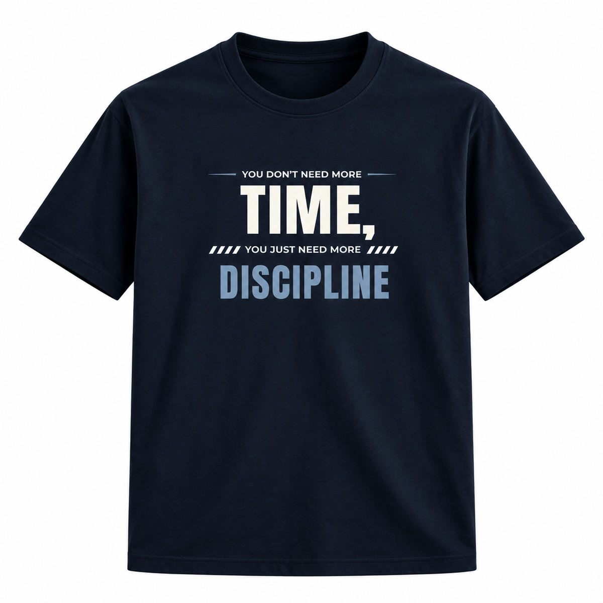 Time Discipline – Men’s Stretch Gym T-Shirt – Navy Blue