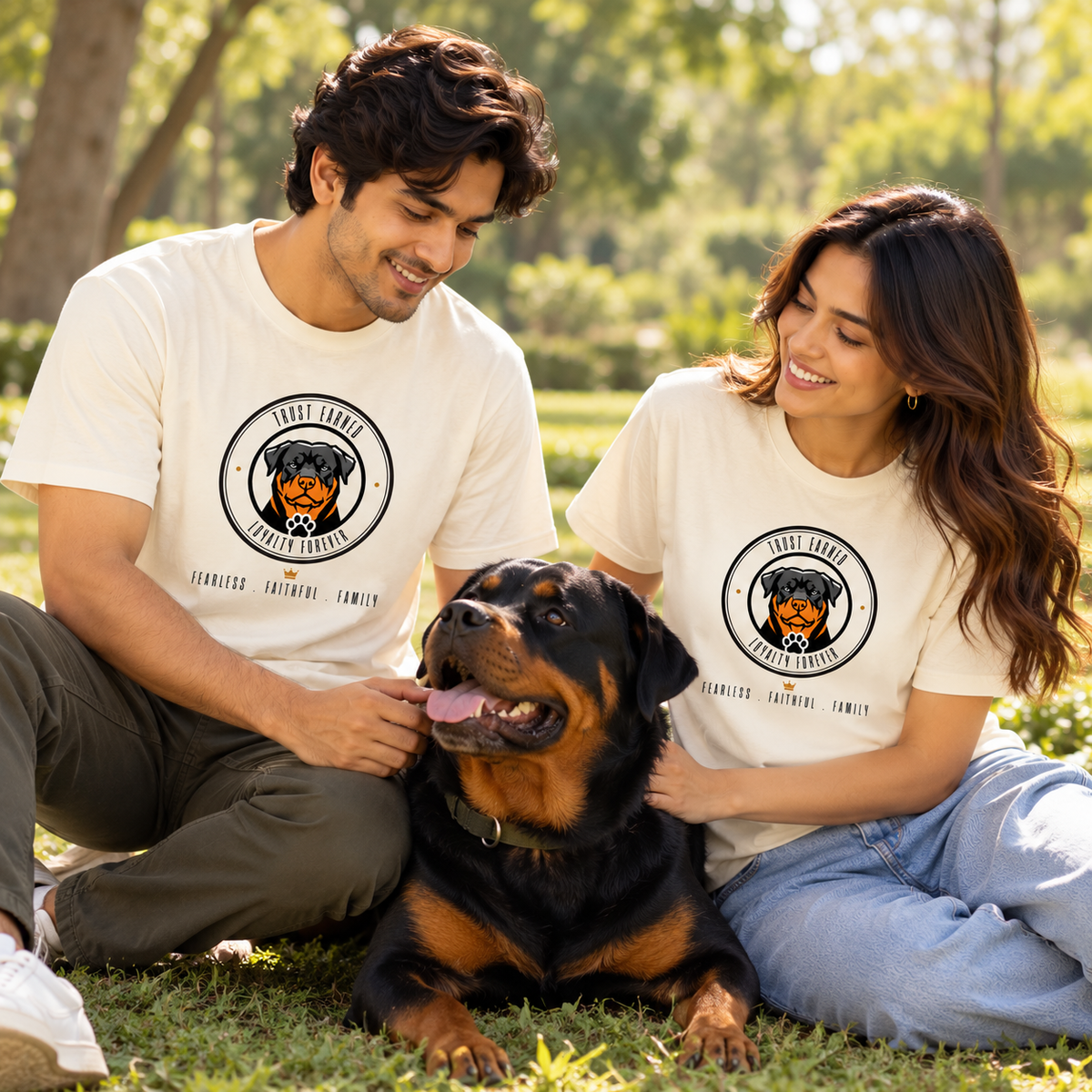 Rottweiler Family – Unisex Classic T-Shirt – Off White