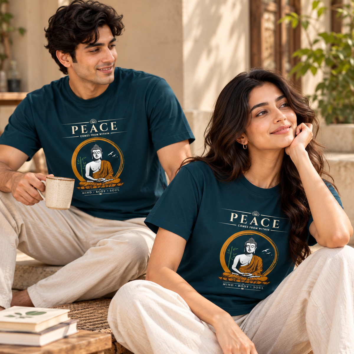 Peace Within – Unisex Classic T-Shirt - Petrol Blue