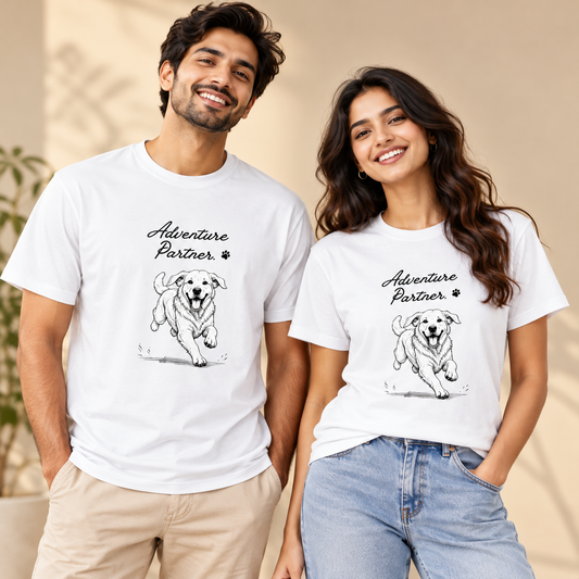 Adventure Partner – Unisex Classic Pet T-Shirt - White