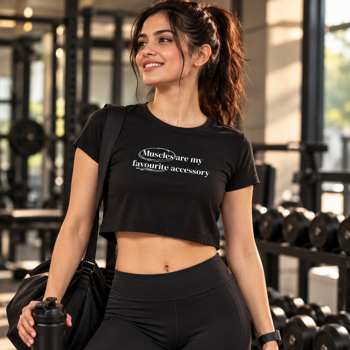 Muscles Accessory – Women's Crop Top - Black