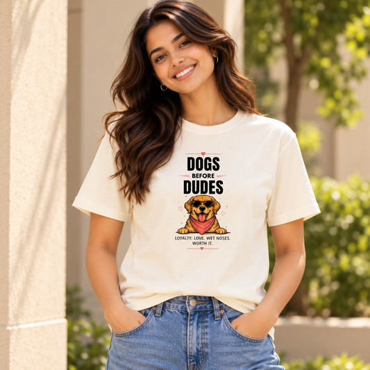 Dogs Before Dudes – Unisex Classic T-Shirt – Off White